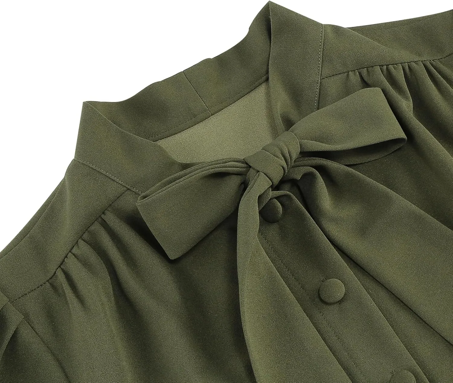 1950s Dresses for Women Vintage Rockabilly Retro 3/4 Puff Sleeve Tie Midi Dress Cocktail Party Evening Prom Gown