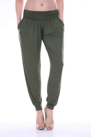 560-Olive-M Harem Pants, Olive - Medium