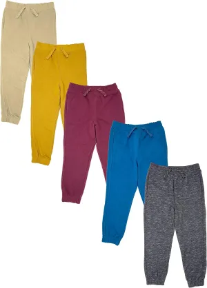Andrew Scott Kids Cotton Joggers | Boys - Girls Toddler French Terry Sweatpants | Multi Packs & Colors