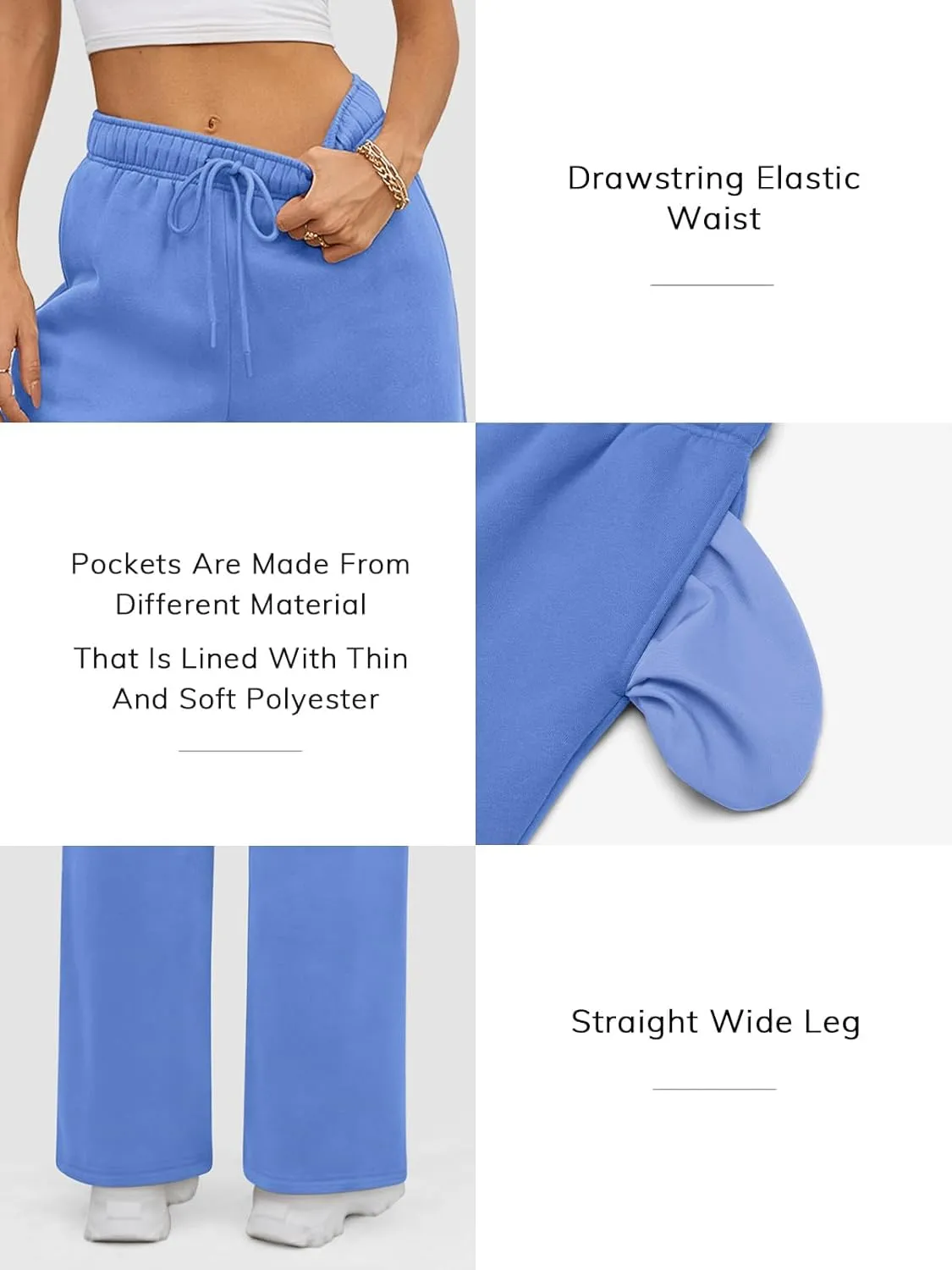 ATHMILE Womens Sweatpants 2025 Baggy Wide Fleece Lined Straight Leg Pants