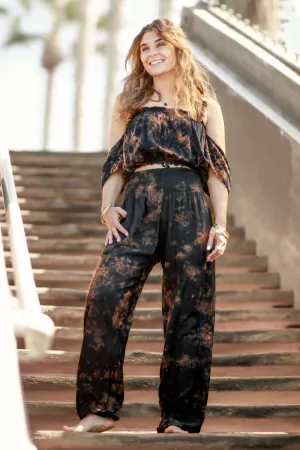 Black Carmel Tie Dye Pants