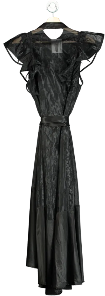 Black Ruffled Maxi Dress UK M