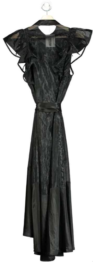 Black Ruffled Maxi Dress UK M