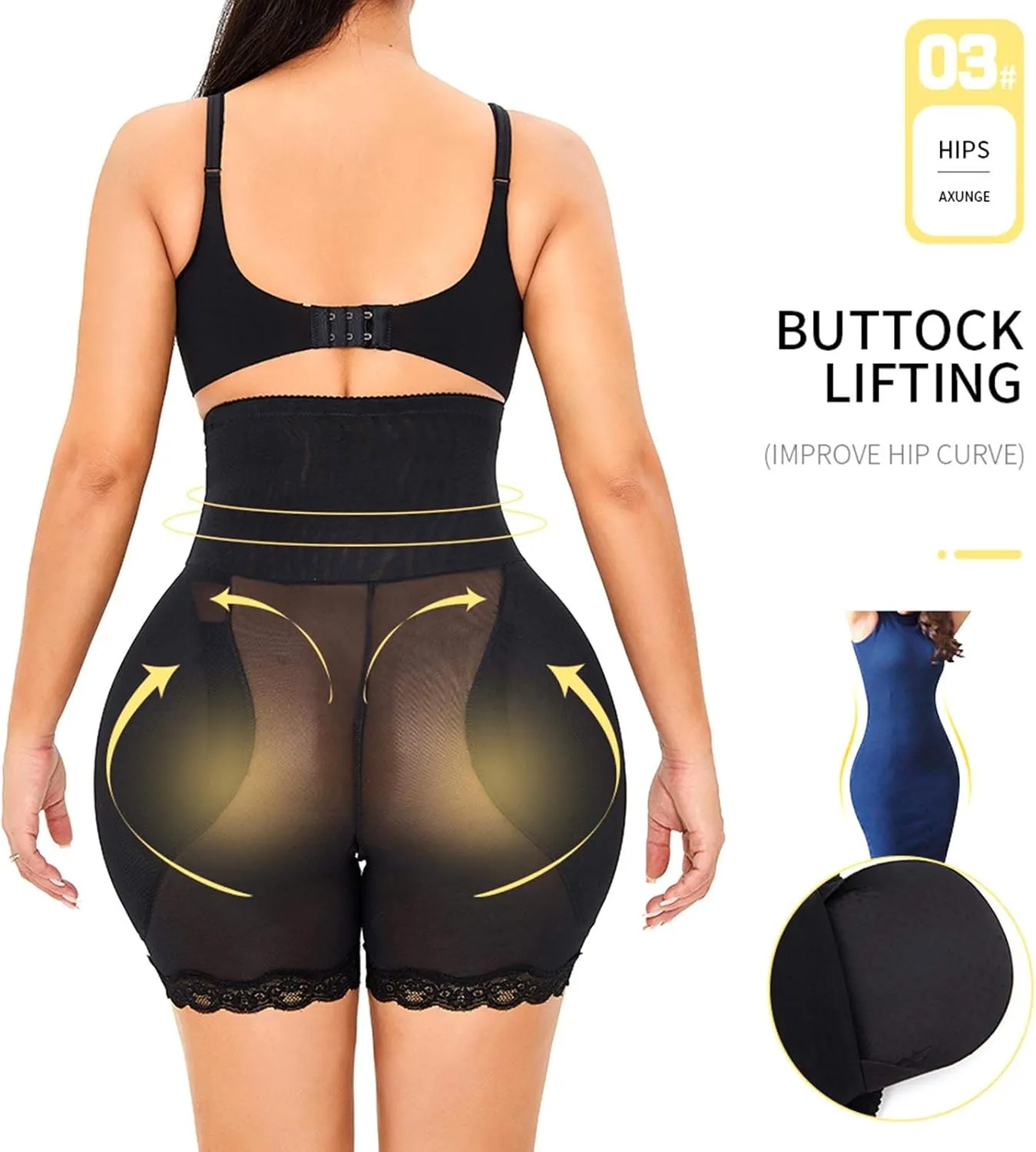 Butt Lifter Shapewear High Waist Tummy Control Hip Padded Panties