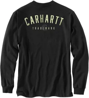 Carhartt Men's 105055 Loose Fit Heavyweight Long-Sleeve Pocket Trademark Graphi - 2X-Large Regular - Black