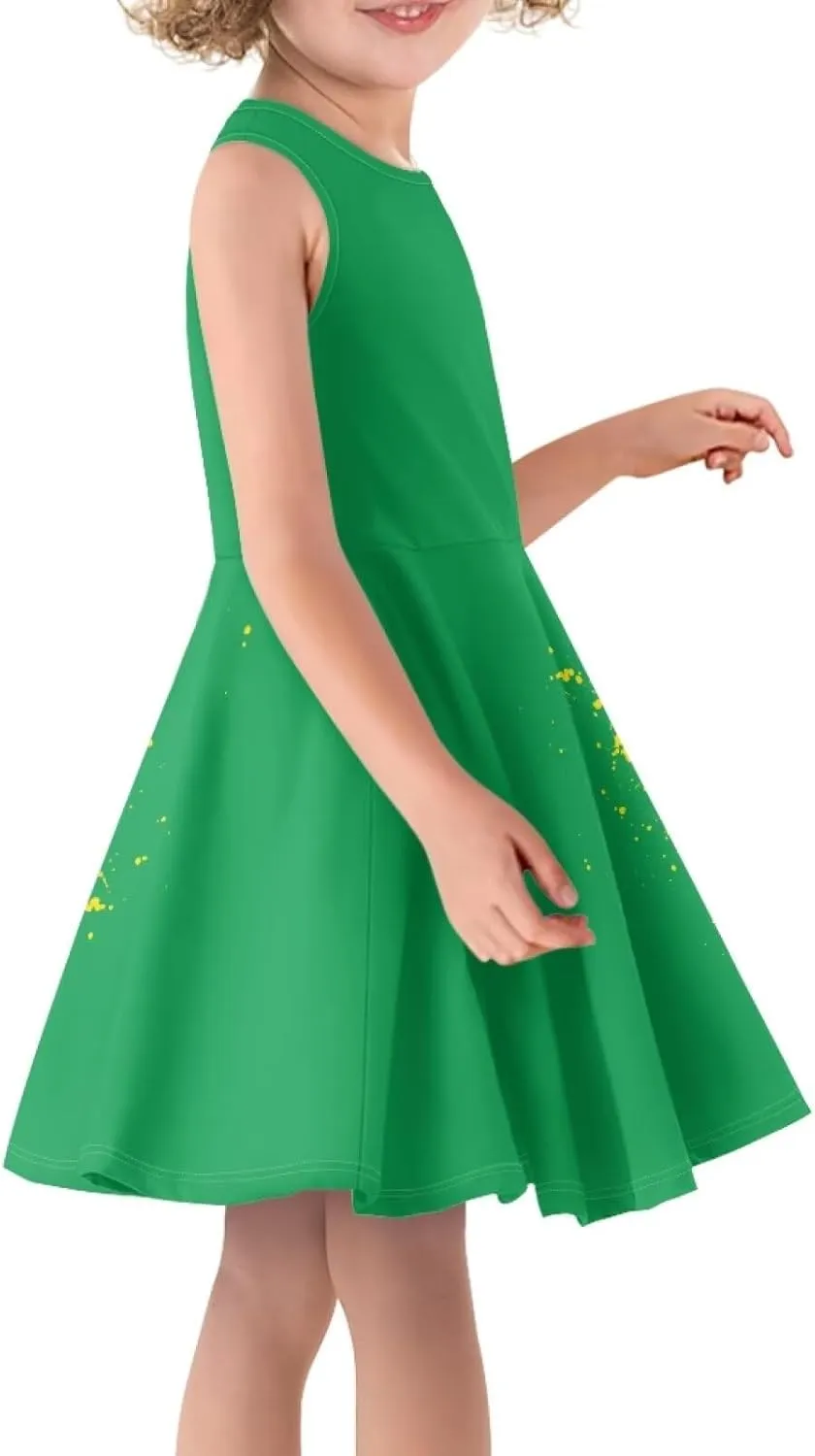 Casual Princess Summer Dresses for Baby Little Girl Halter O-Neck Beach Sundress Plus Size 3-16Y Kids Toddler Skirt