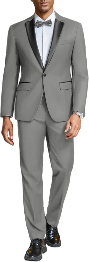 COOFANDY Mens Tuxedo Suit Set Slim Fit 2 Piece One Button Blazer Jacket Pants for Wedding,Dinner,Prom
