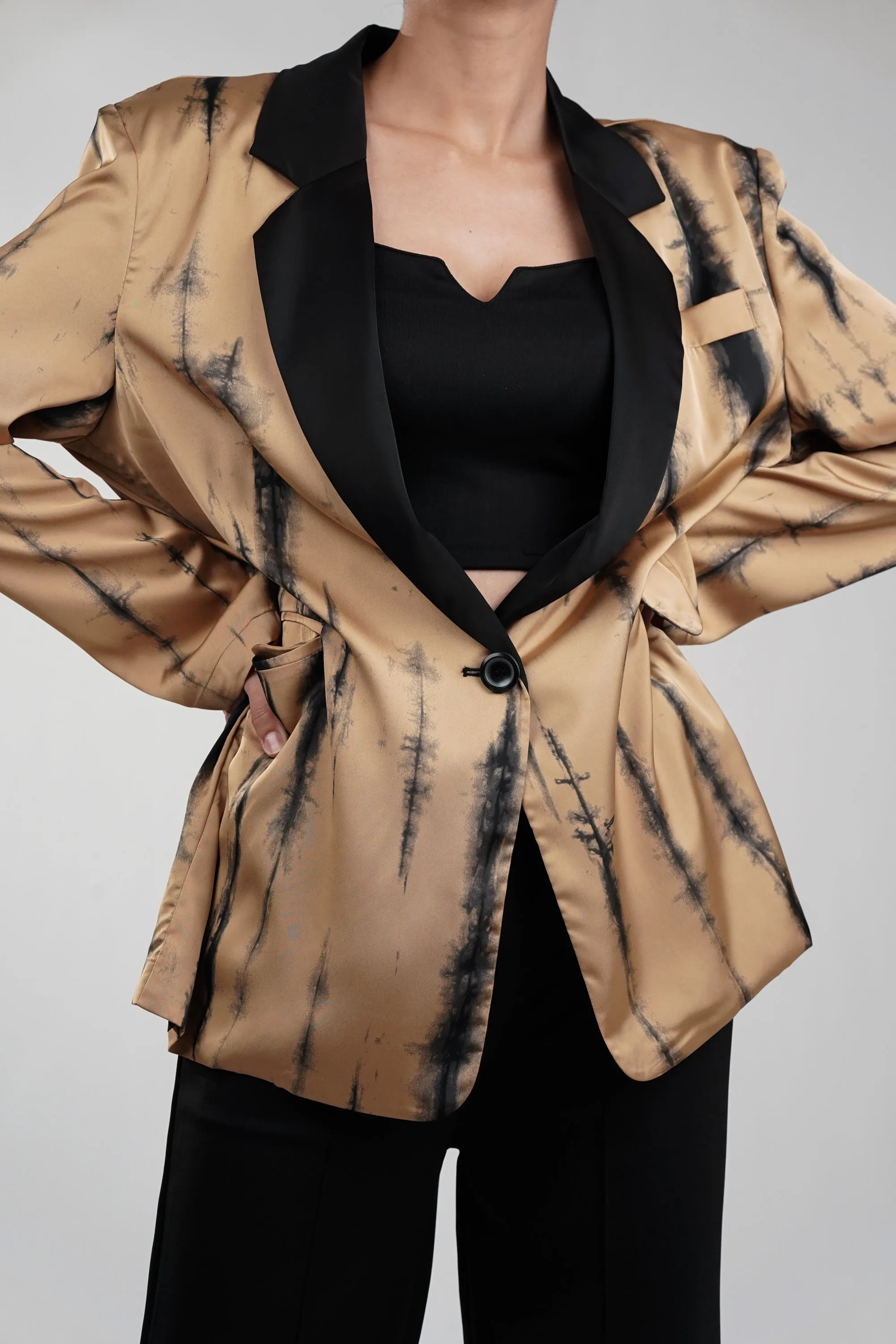 Copper Luxe Tie-Dye Blazer