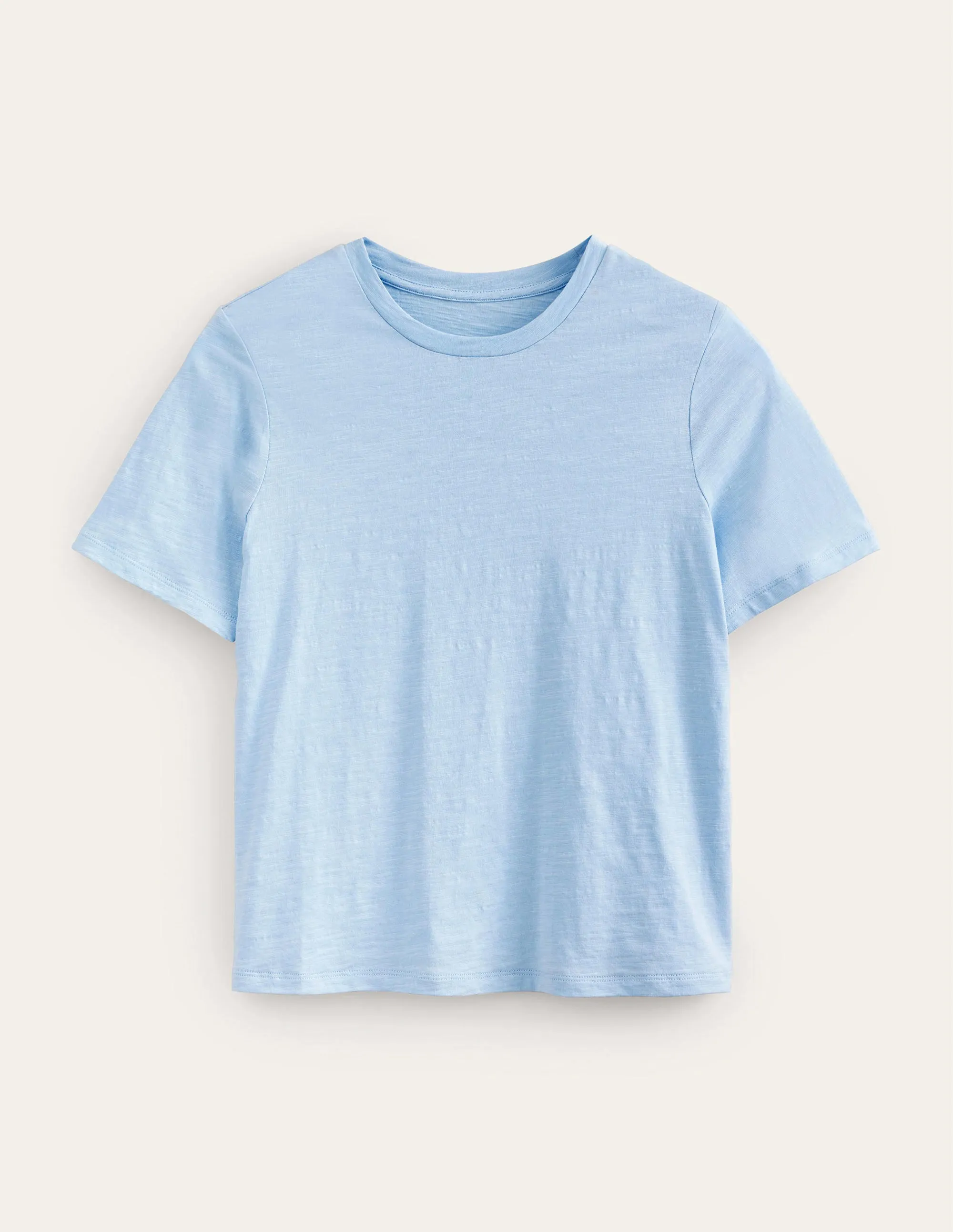 Cotton Crew Neck T-Shirt-Chambray Blue