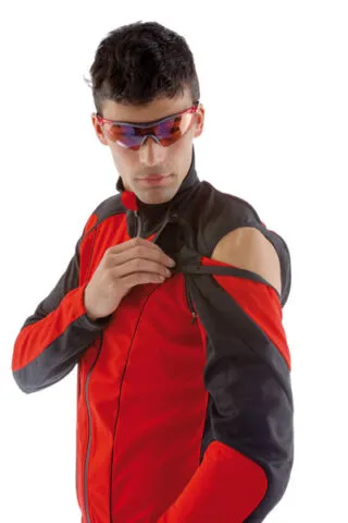 Dash Windproof Cycling Jacket/Vest with Removable Sleeves Red by GSG