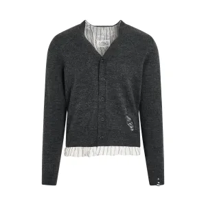Distressed Cardigan in Dark Grey