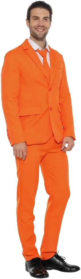 EraSpooky Mens Suits for Party Solid Color Leisure Suit Include Jacket Pants Tie