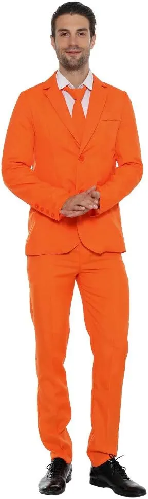 EraSpooky Mens Suits for Party Solid Color Leisure Suit Include Jacket Pants Tie