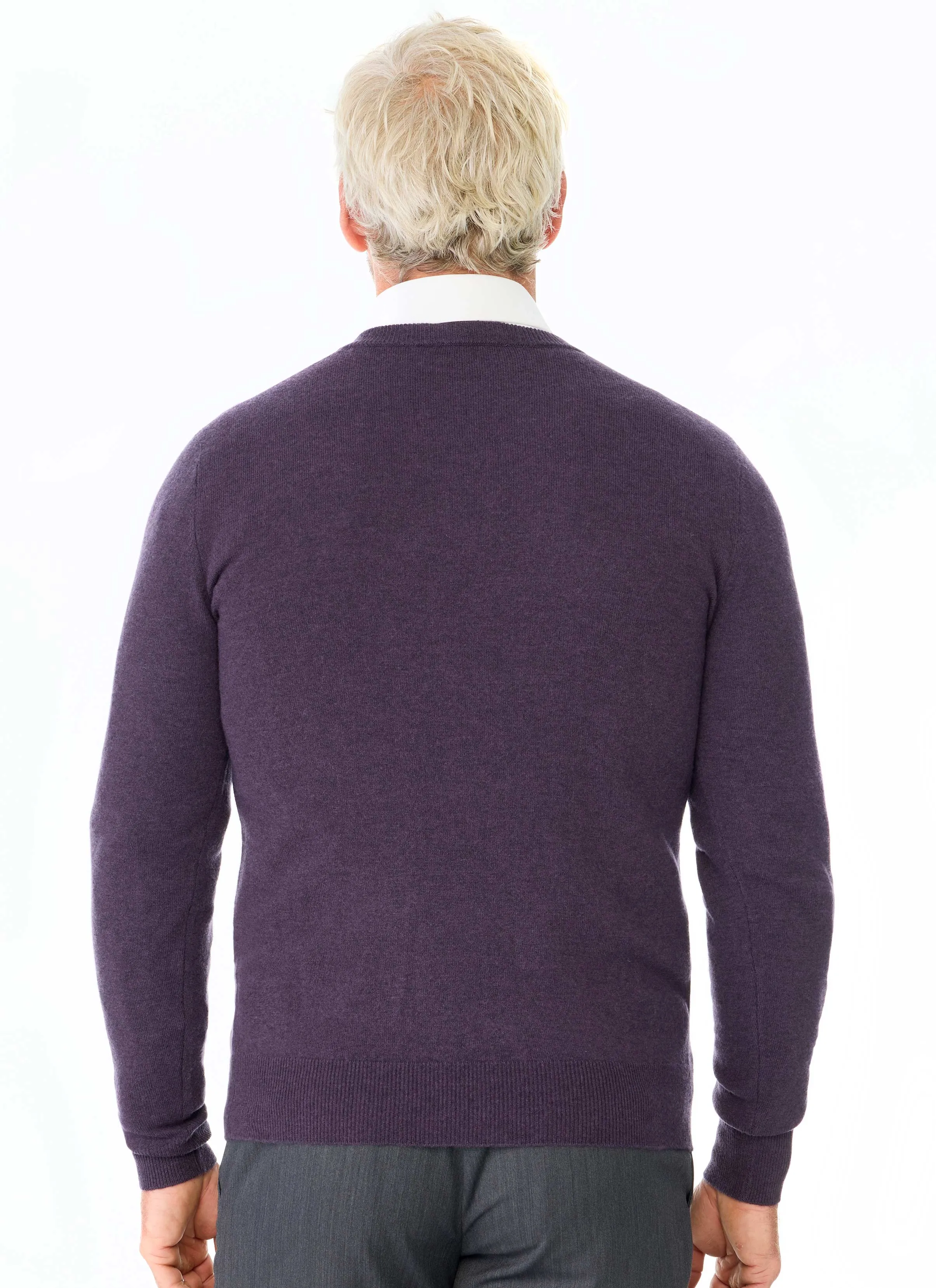 EVANSDALE ESSENTIAL V NECK PULLOVER - GRAPE
