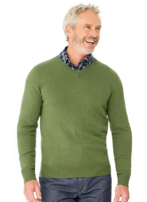 EVANSDALE ESSENTIAL V NECK PULLOVER - GRASS