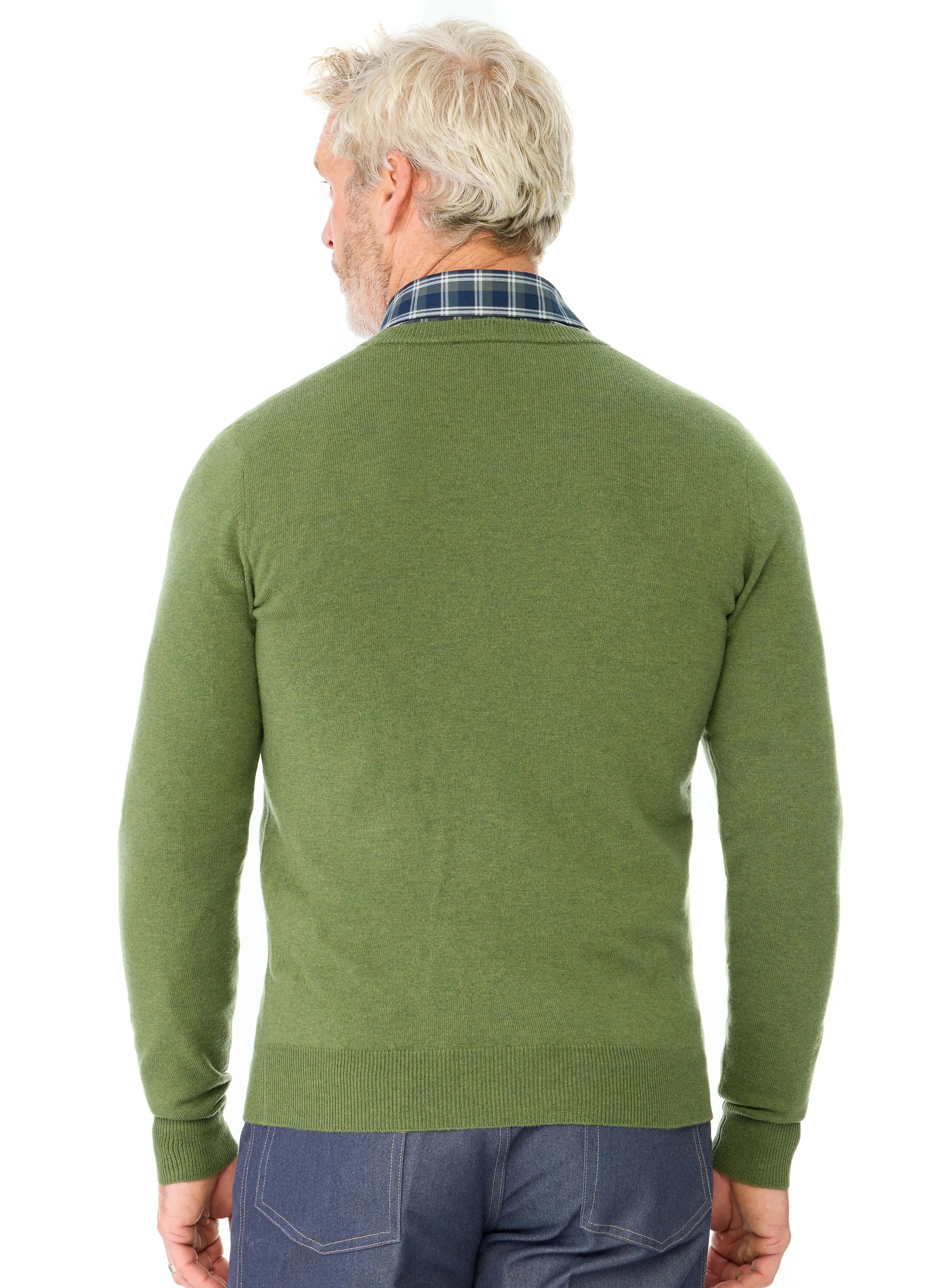 EVANSDALE ESSENTIAL V NECK PULLOVER - GRASS