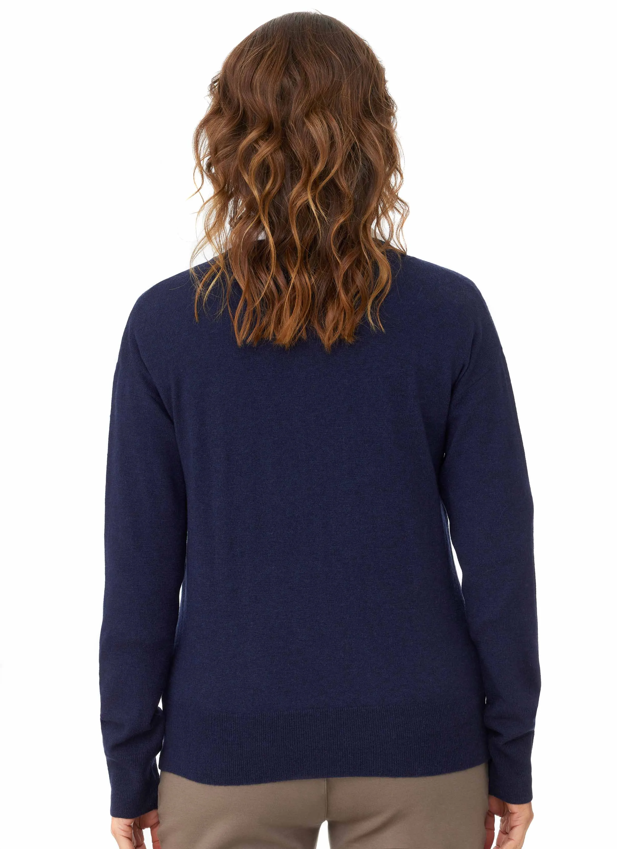 KELLEVIE  V-NECK  WOOL/CASHMERE PULLOVER