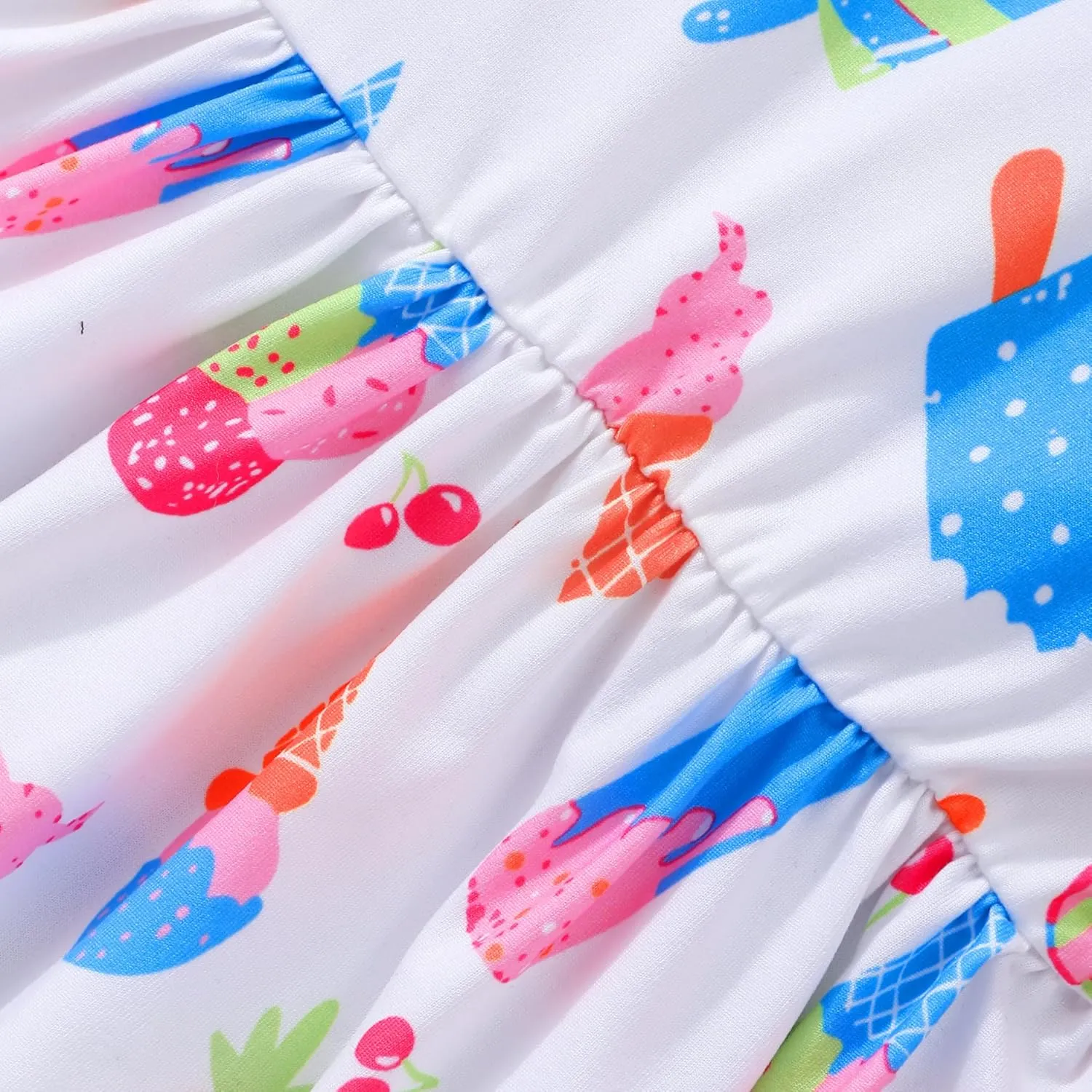 Little Girls Summer Dresses Square Neck Ruffle Flutter Sleeve Kids Toddler Unicorn Casual A-Line Swing Sundress 2-8 Years