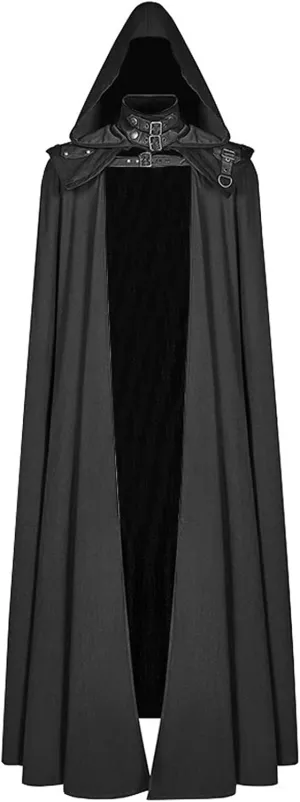 Medieval Cape with Hood for Women Plus Size Maxi Unisex Full Length Hooded Robe Cosplay Halloween Witch Cloak