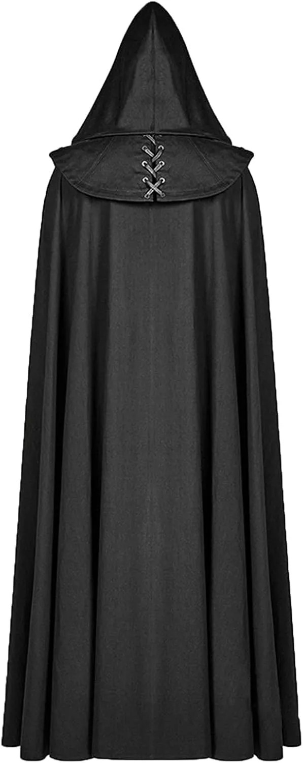 Medieval Cape with Hood for Women Plus Size Maxi Unisex Full Length Hooded Robe Cosplay Halloween Witch Cloak