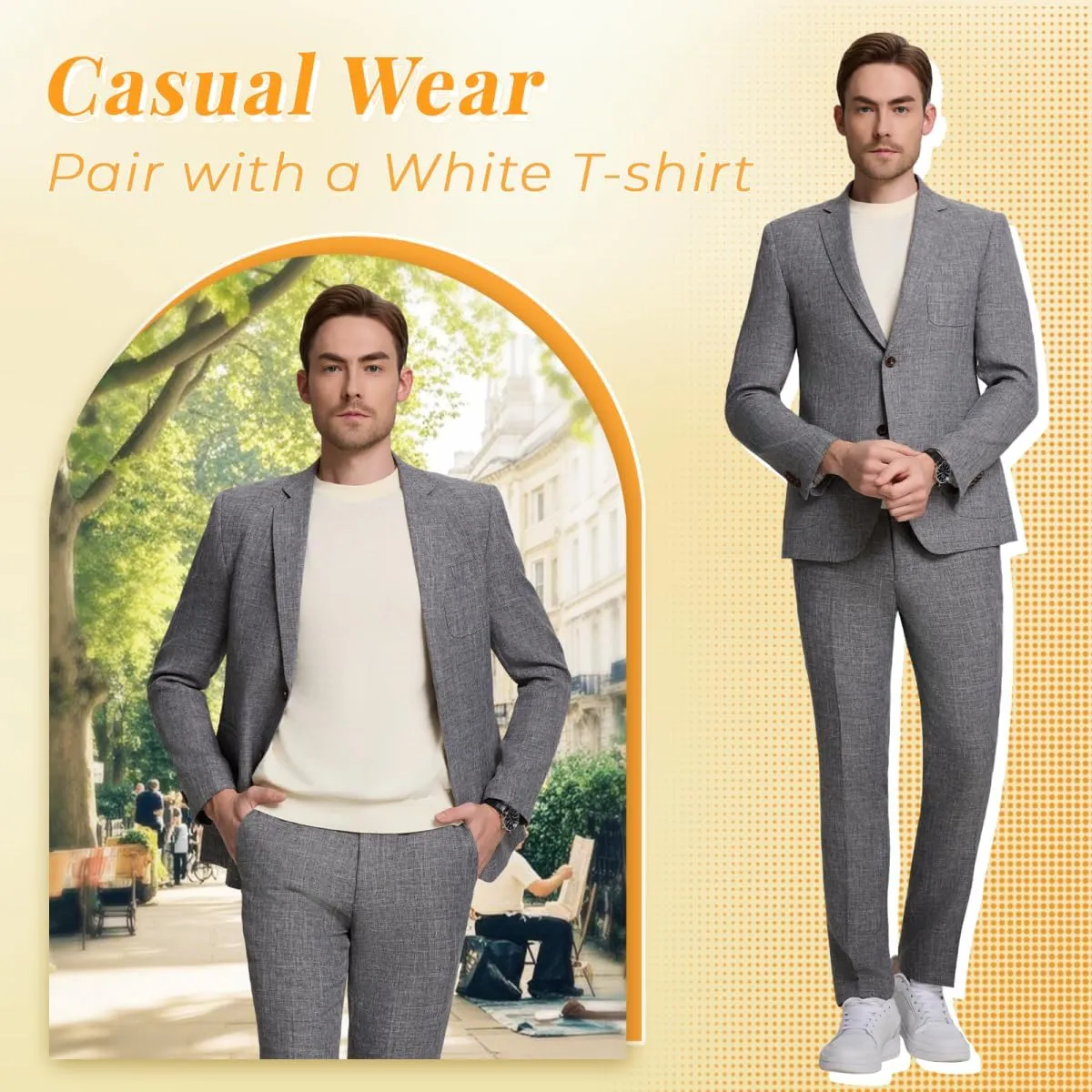 Men Suits Lightweight 3 Piece Slim Fit 2 Button Blazer Vest Pants Suit Sets Casual Men Wedding Suits Prom Tuxedo