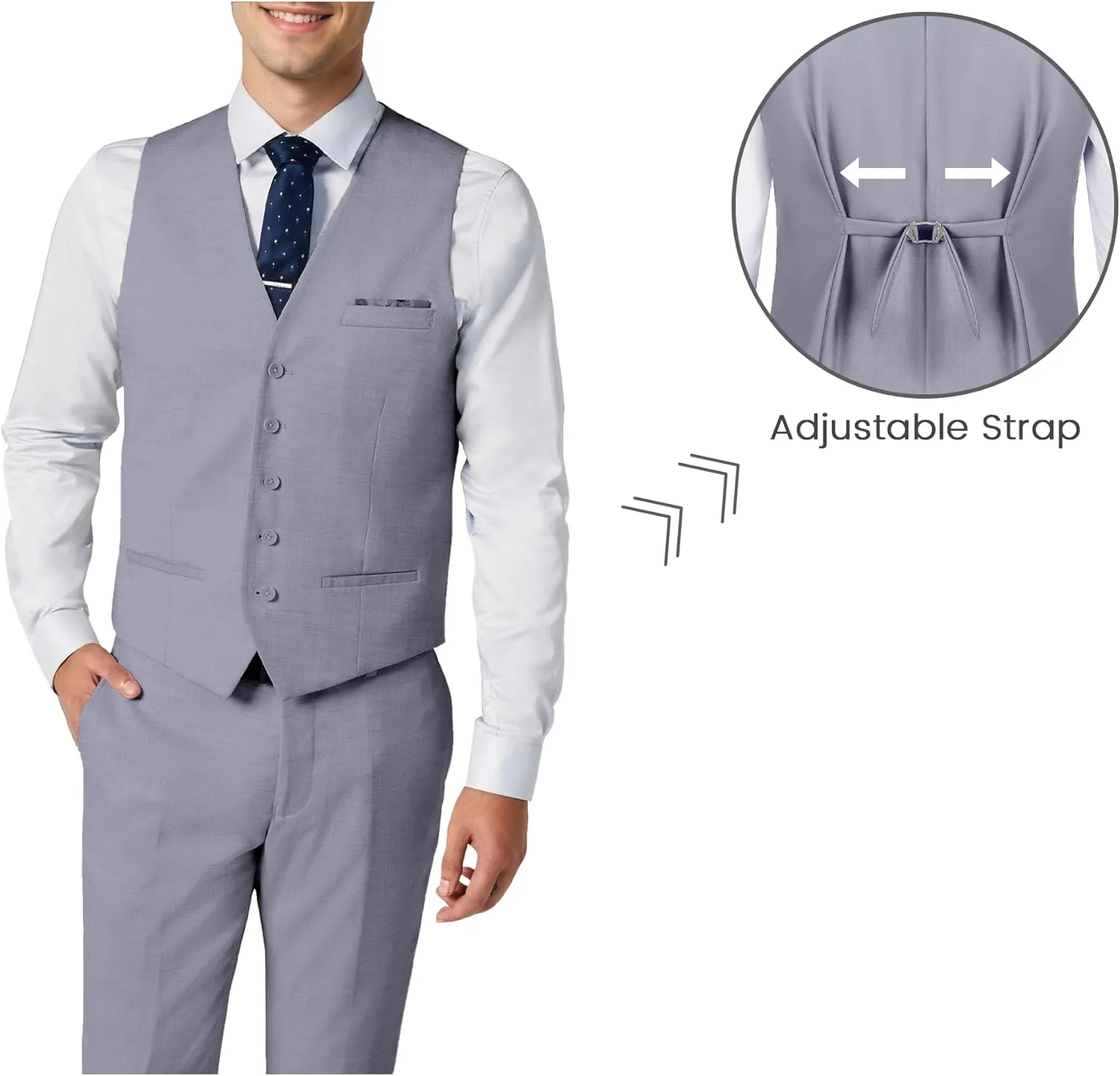 Mens Double Breasted Suit Slim Fit 3 Piece Suit Peak Lapel Solid Blazer Jacket Vest Pant Tuxedo Set for Wedding Business