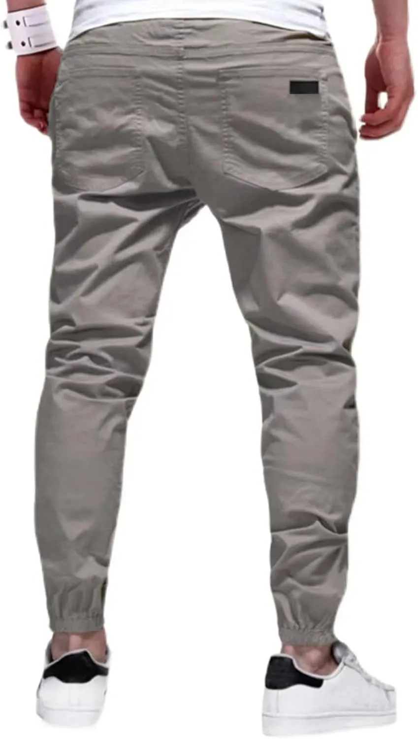 Men's Outdoor Jogging Casual Pants Slim Cargo Workout for Running Sweatpants Hiking