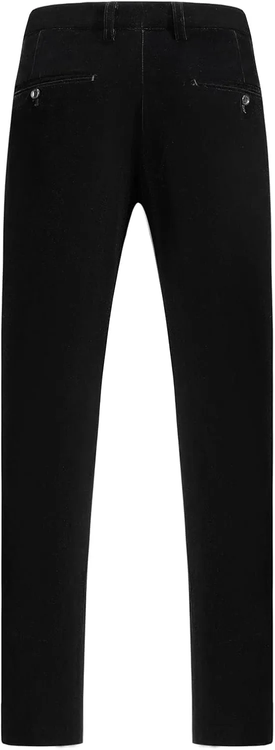 Mens Velvet 3 Piece Suits Slim Fit Peaked Lapel One Button Tuxedo Dinner Jacket Vest Pants Suit Set