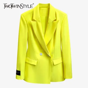 Minimalist Blazer For Women Notched Long Sleeve Casual