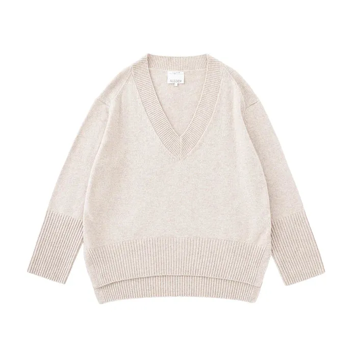 N.84 Cashmere Blend Oversized V Neck  Shell