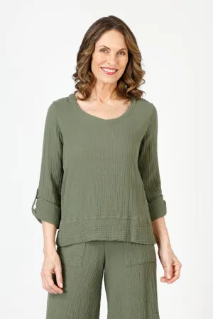 Organic Rags Gauze V Neck
