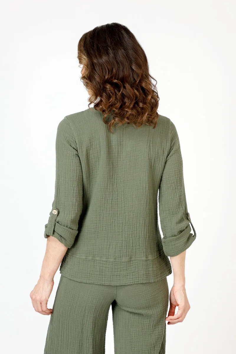Organic Rags Gauze V Neck