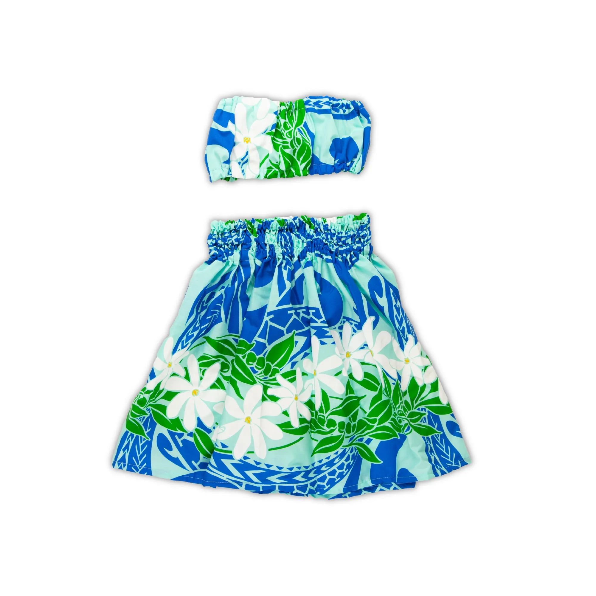 "Malulani Keiki" Child's Pa'u Hula Cotton Skirt & Top