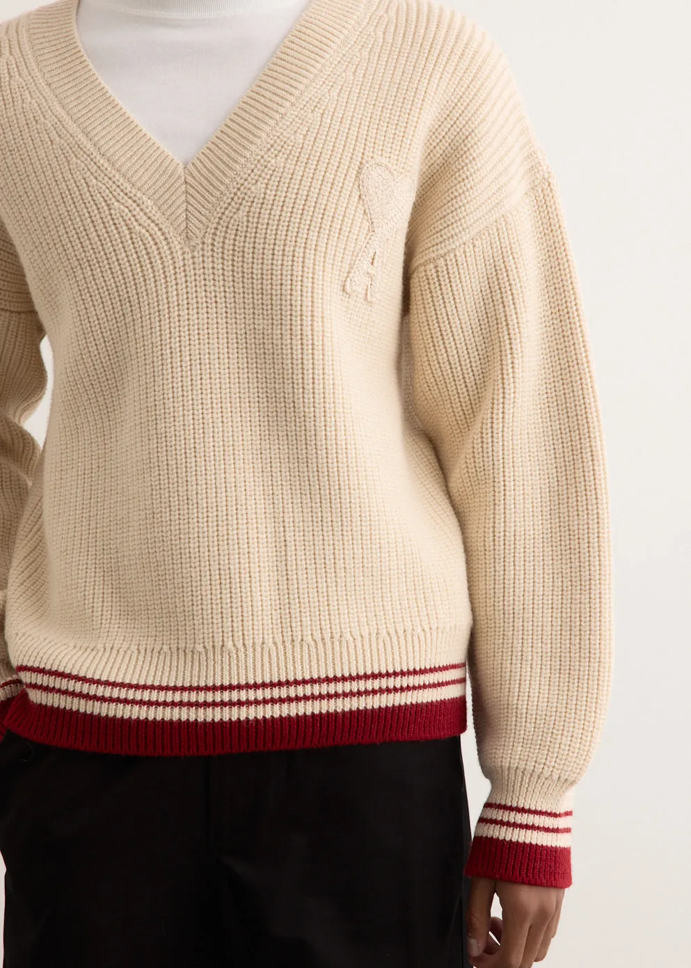 Ribbed V-Neck Sweater