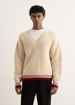 Ribbed V-Neck Sweater