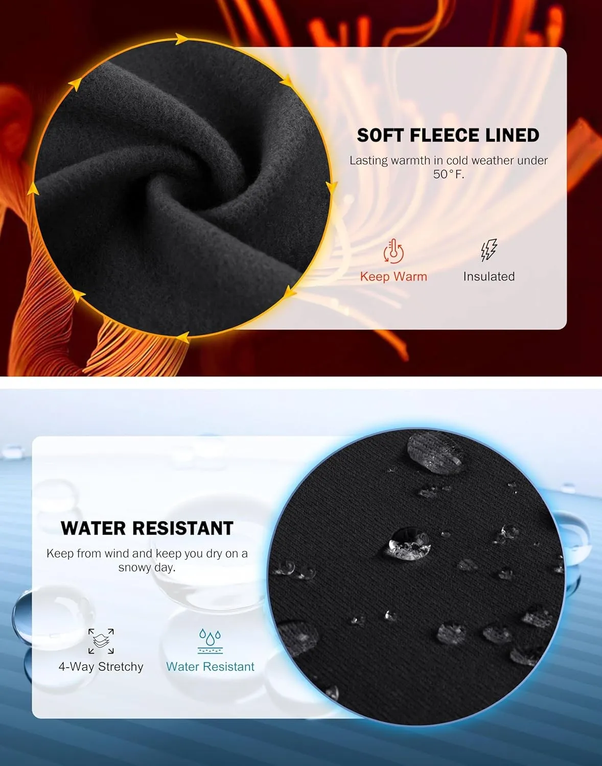 SANTINY Fleece Lined Flare Leggings Women 28.5/30.5/32 Water Resistant Winter Bell Bottom Hiking Yoga Pants with Pockets