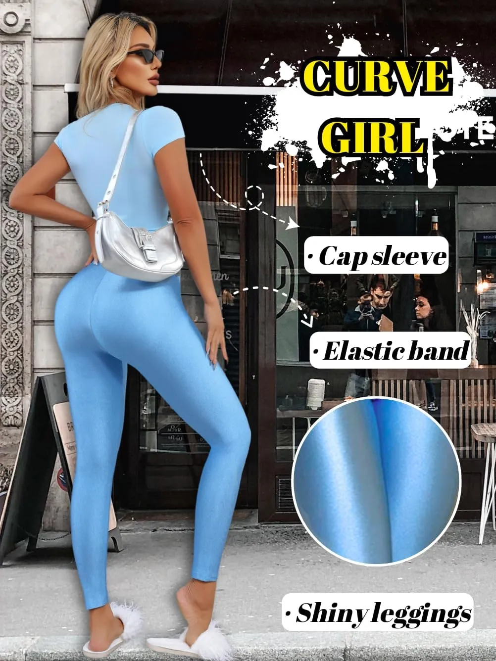 Sexy 2 Piece Pants Set For Women,2000S Crop Top And Shiny Leggings,Slimming Going Out Outfits Date Night Club