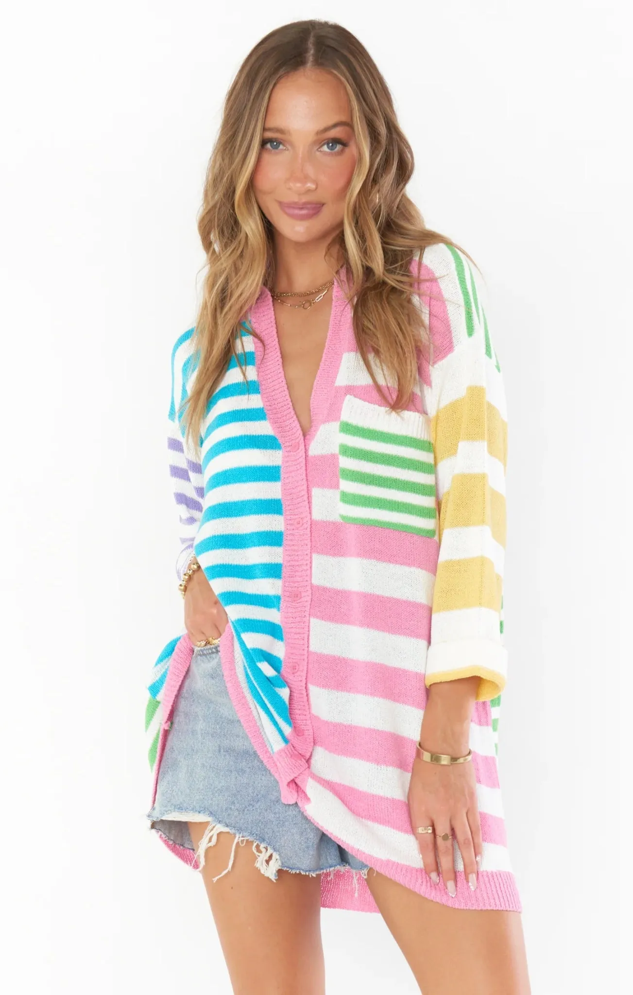 Show Me Your Mumu Sonny Cardigan in Candy Chalk Knit