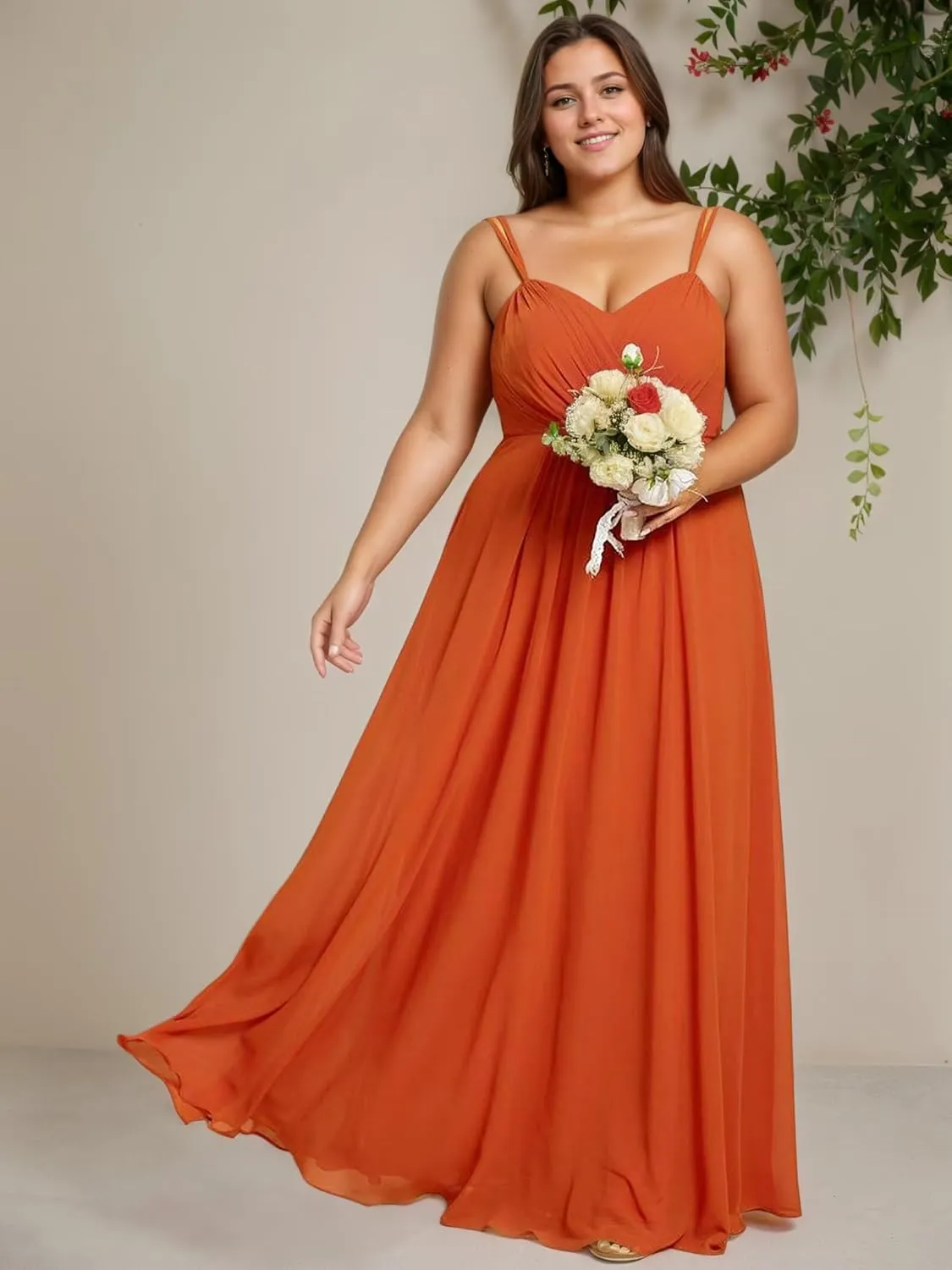 Spaghetti Straps Chiffon Bridesmaid Dress Lace Appliques Prom Party Gowns for Women Formal Sexy Backless DR0787