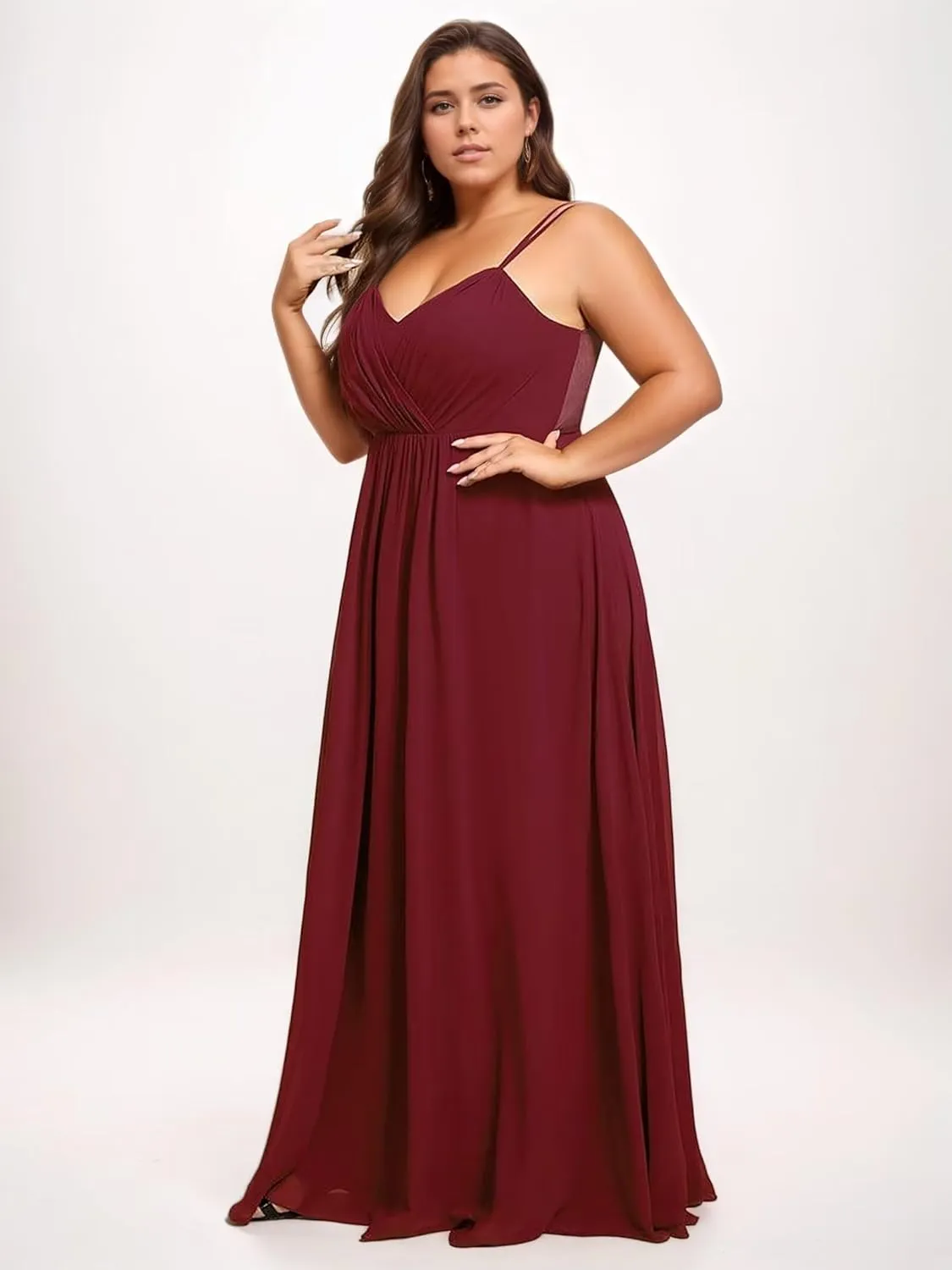 Spaghetti Straps Chiffon Bridesmaid Dress Lace Appliques Prom Party Gowns for Women Formal Sexy Backless DR0787