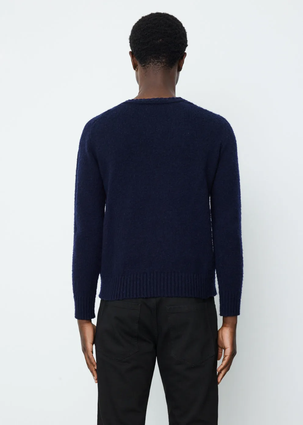 Striped Hammersleeve V-neck Sweater