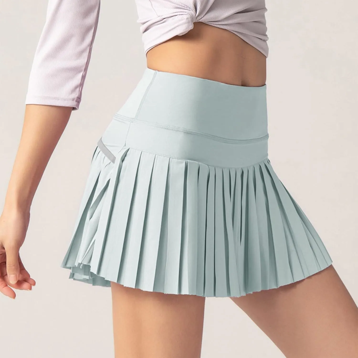 Tennis Skirt Stretchy High Waisted Running Sports Pleated Skirts Midi Black Skirt for Women