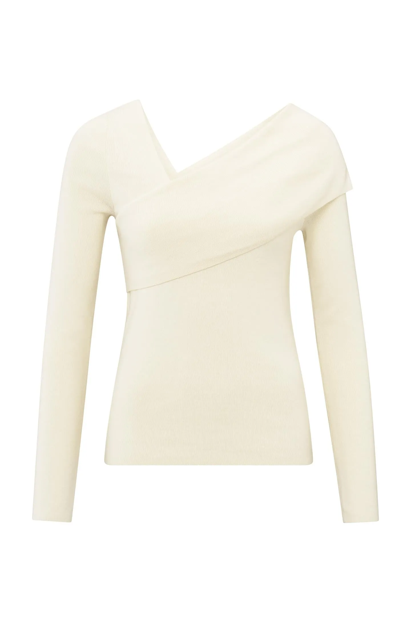 Top with wrap-over neckline