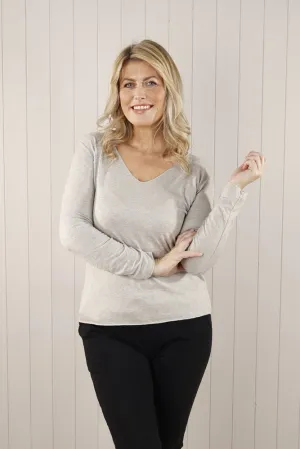 V Neck Long Sleeve Top