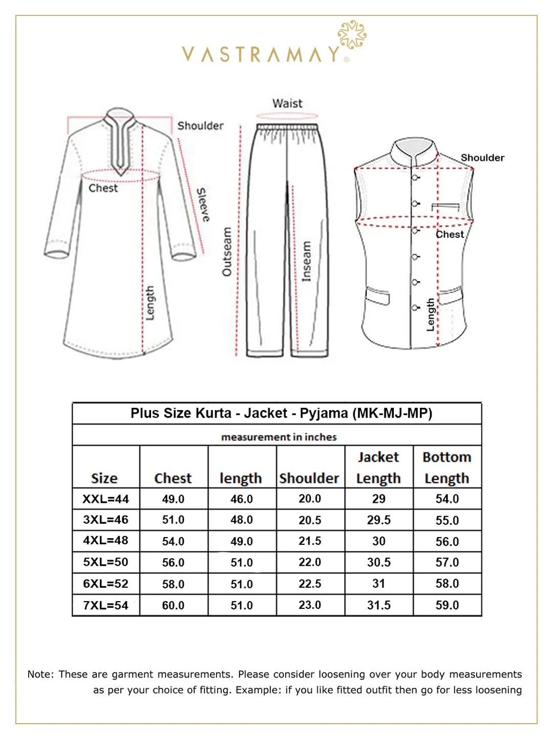 VASTRAMAY Men's White and Brown Kurta Set