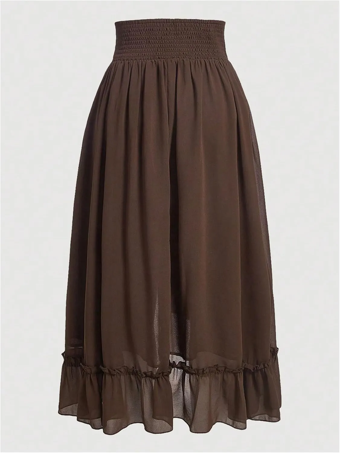 Verdusa Women's Casual High Waisted Skirts Ruffle Renaissance Y2K Long Skirt
