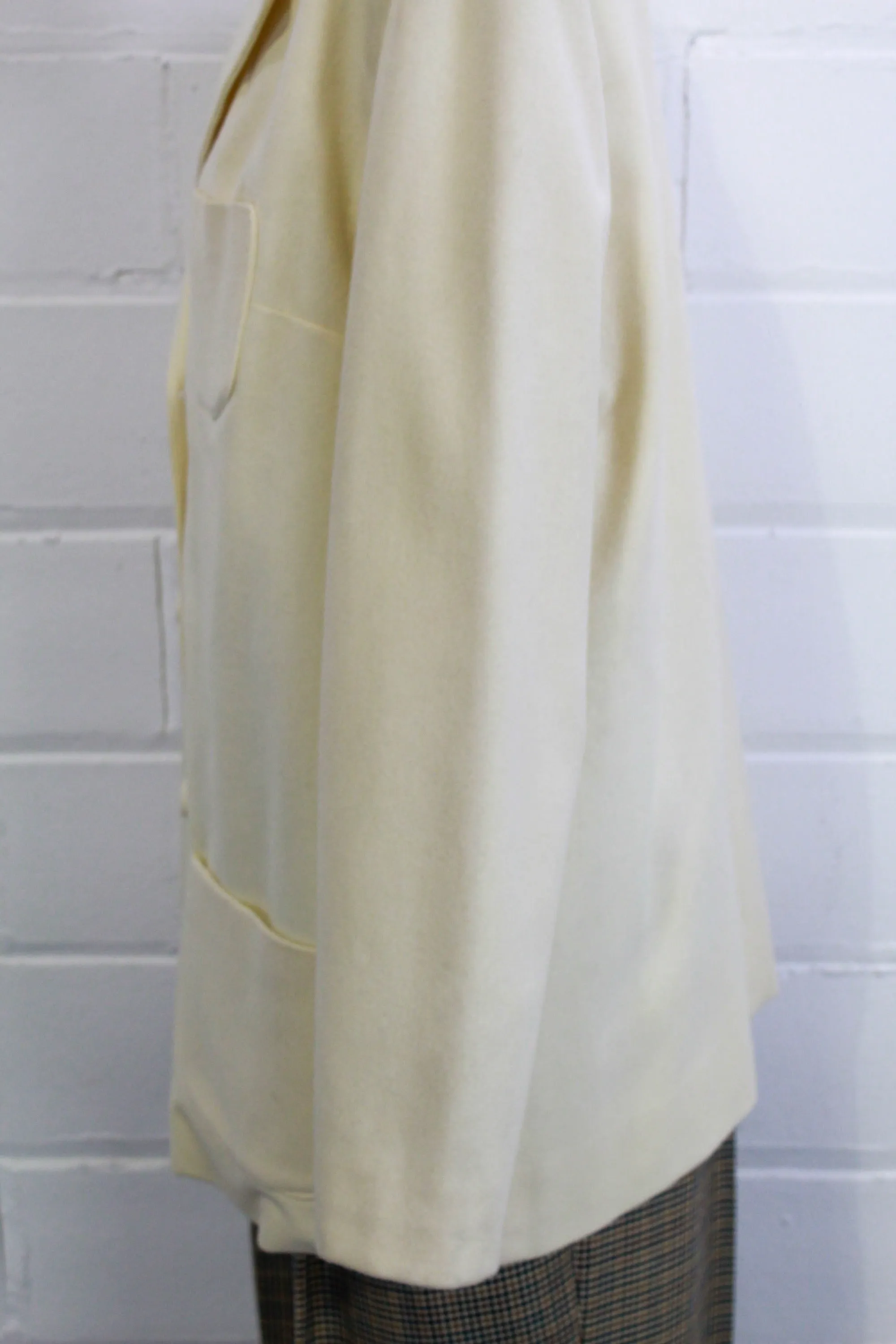 Vintage 1960s/70s Cream Wool Blazer, Large