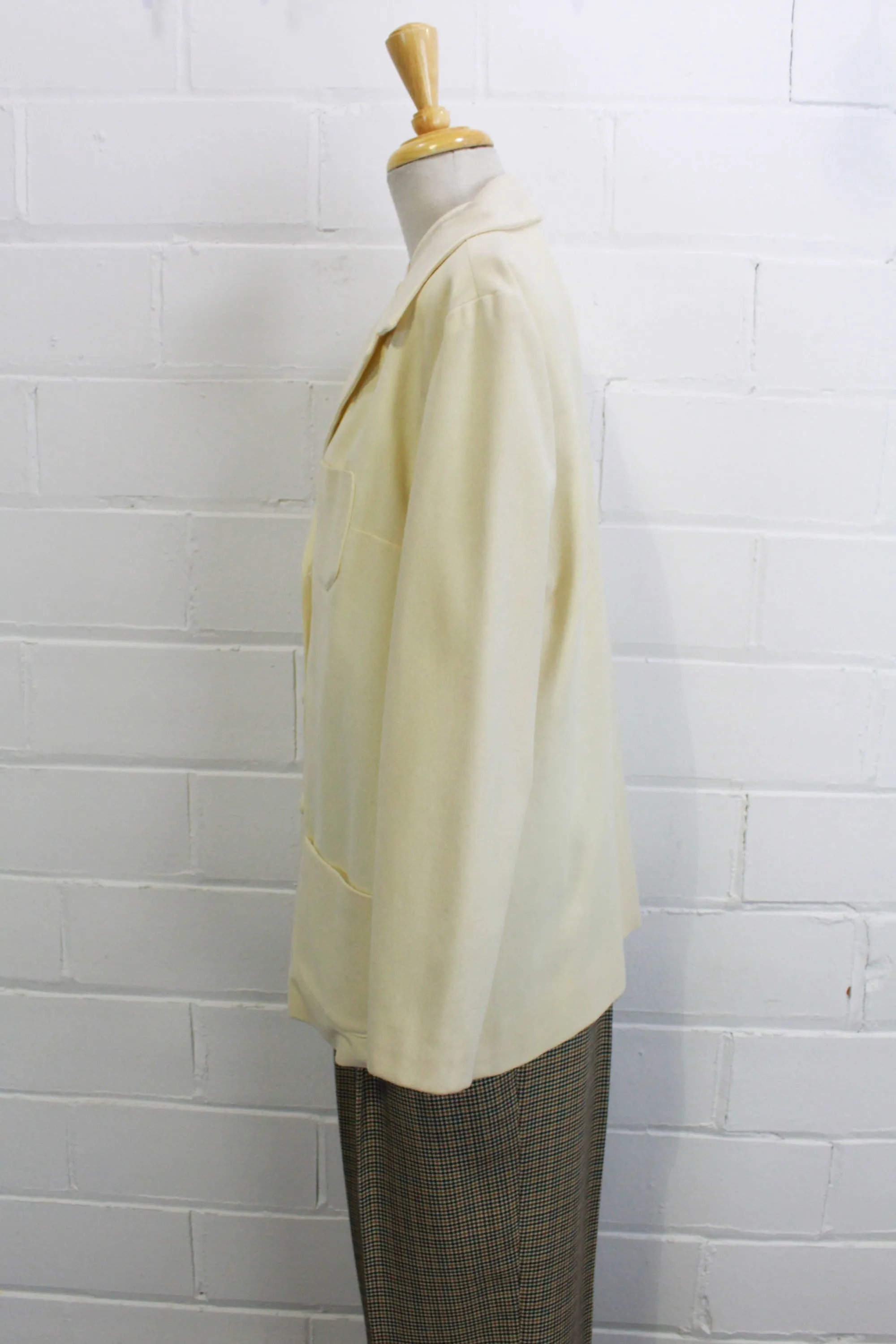 Vintage 1960s/70s Cream Wool Blazer, Large