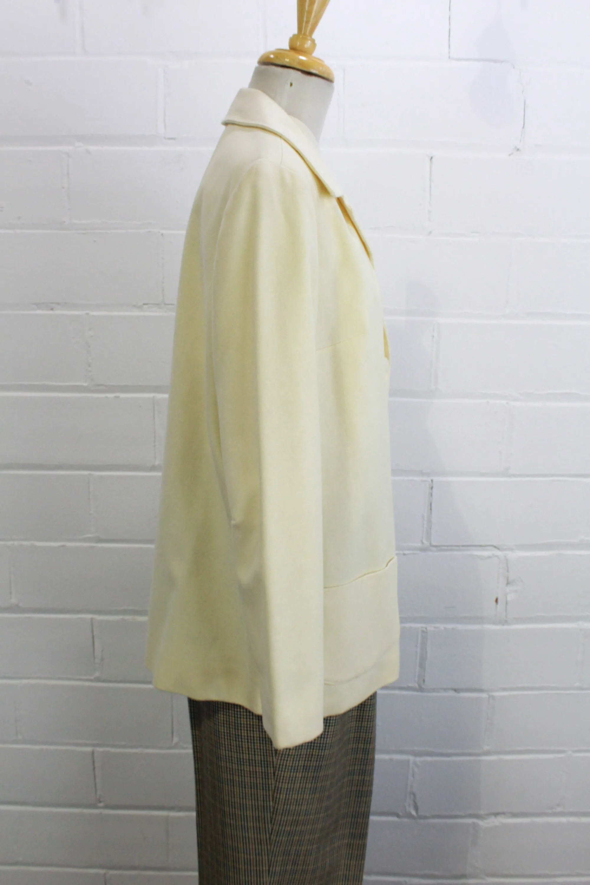 Vintage 1960s/70s Cream Wool Blazer, Large