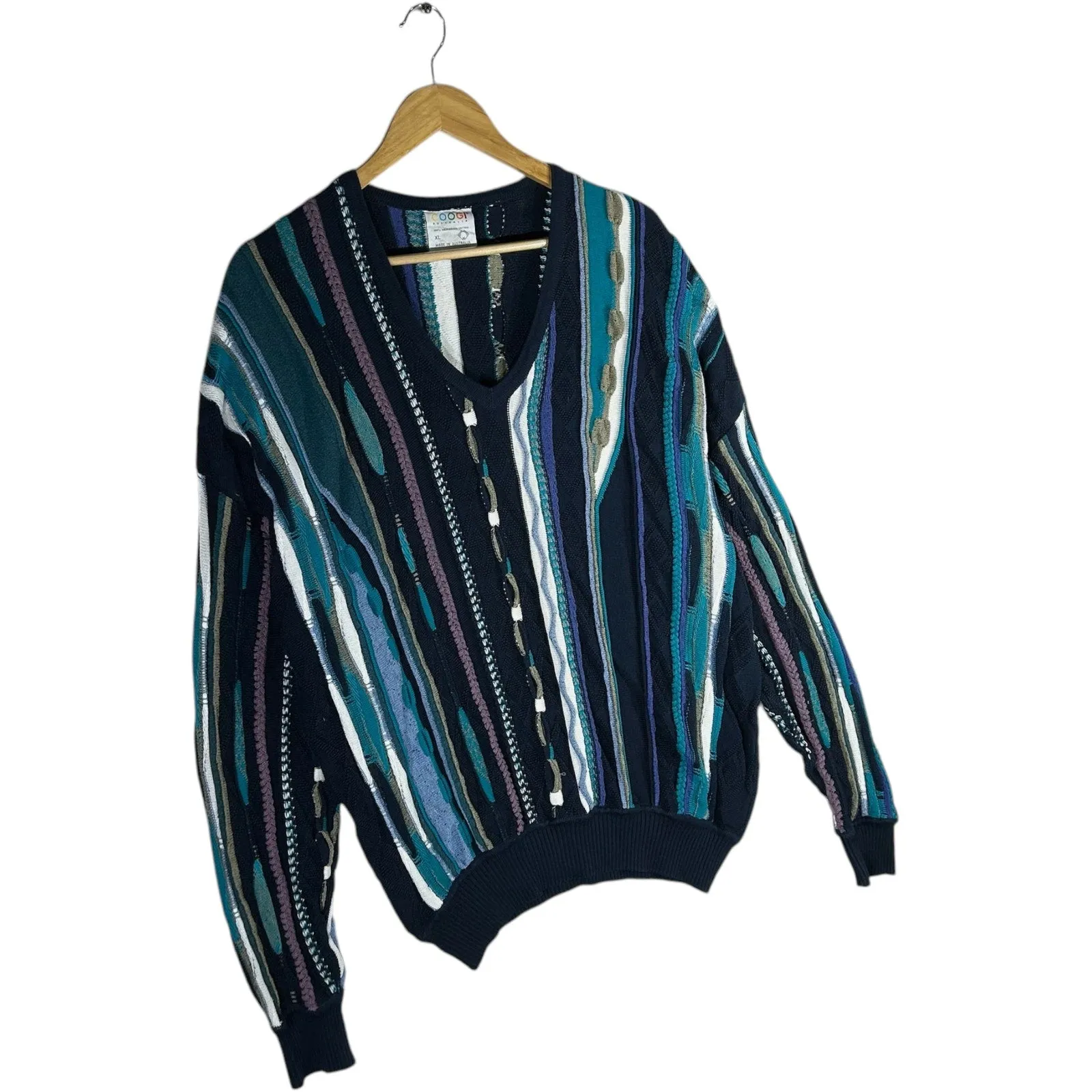 Vintage Coogi 3D Knit V Neck Sweater